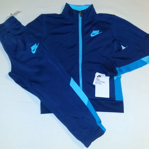 Nike Boys Toddler 2pc Blue Void Warmer Track Set- 4T - Picture 1 of 4